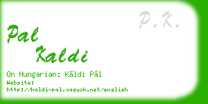 pal kaldi business card